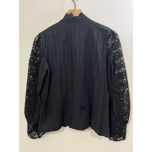 Victorian Edwardian Inspired Romantic Goth Whimsigoth Button Up Top M Witchy Y2K - Picture 2 of 12